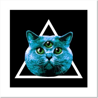 45 Magical Red Cat Triangle 3 three Eyes Posters and Art